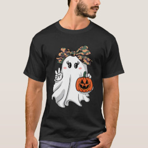 Funny Halloween Camouflage Camo Ghost Hello Huntin T-Shirt