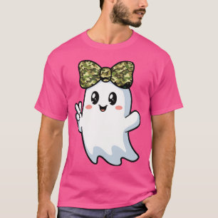 Funny Halloween Camouflage Camo Ghost Hello Huntin T-Shirt