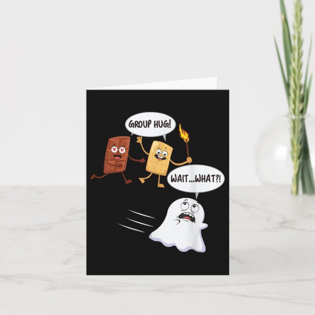 Funny Halloween Camping Smores Smores Marshmallow  Card (Front)