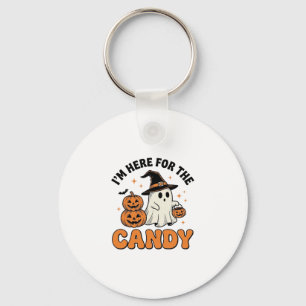 Funny Halloween Candy Ghost Pumpkin Vintage Design Key Ring