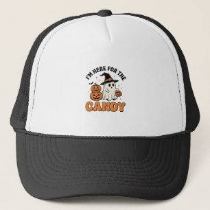 Funny Halloween Candy Ghost Pumpkin Vintage Design Trucker Hat