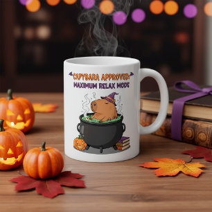 Funny Halloween Capybara Witch Wizard Cauldron  Coffee Mug