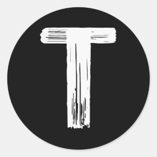 Funny Halloween Carnival Costume Letter T Green Vi Classic Round Sticker