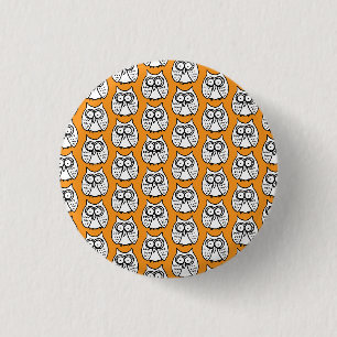 Funny Halloween Cartoon Owls Orange 3 Cm Round Badge