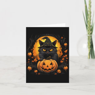 Funny Halloween Cat Costume Pumpkin Cat Black Cat Card