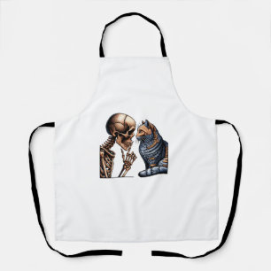 Funny Halloween Cat Lovers Cute Black Cat Nose Ske Apron