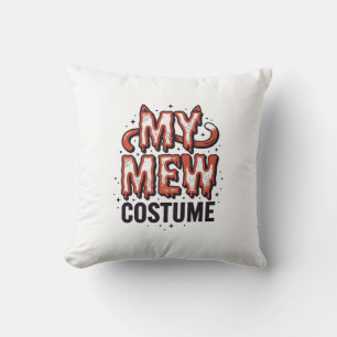 Funny Halloween Cat Mew Costume Vintage Design_1 Cushion