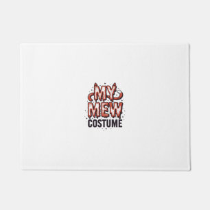 Funny Halloween Cat Mew Costume Vintage Design_1 Doormat