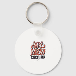 Funny Halloween Cat Mew Costume Vintage Design_1 Key Ring