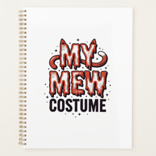 Funny Halloween Cat Mew Costume Vintage Design_1 Planner