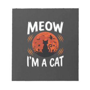 Funny Halloween Cat Moon Silhouette Graphic Notepad