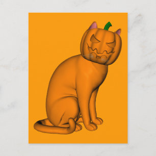 Funny Halloween Cat Postcard