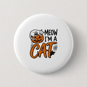 Funny Halloween Cat Pumpkin Typography Shirt Desig 6 Cm Round Badge