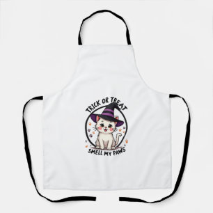 Funny Halloween Cat Shirt - Cute Trick or Treat Gi Apron