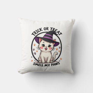 Funny Halloween Cat Shirt - Cute Trick or Treat Gi Cushion