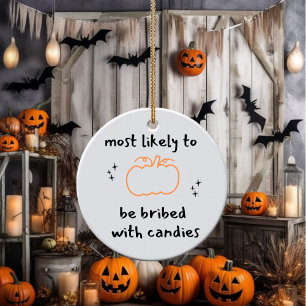 Funny Halloween Ceramic Ornament