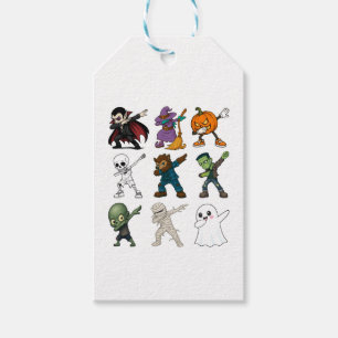 Funny Halloween Characters Dabbing Gift Tags