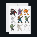 Funny Halloween Characters Dabbing Postcard<br><div class="desc">Funny Halloween creatures doing the dab. Vampire,  pumpkin,  mummy,  ghost,  werewolf,  zombie,  skeleton,  witch and more. Great for Halloween parties and spooky fun.</div>