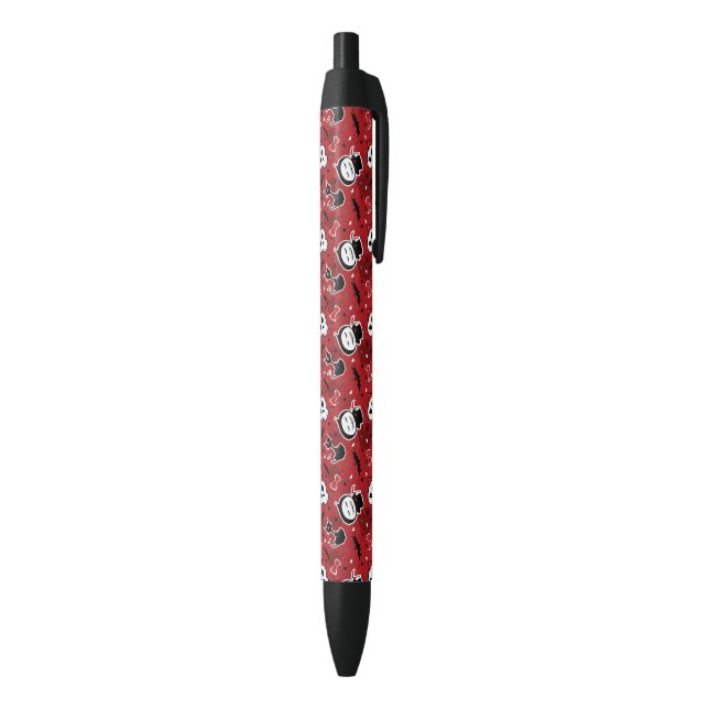 Funny Halloween Characters Pattern Black Ink Pen (Bottom (Vertical))