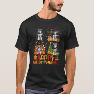 Funny Halloween Christmas Siberian Husky Dog Hall T-Shirt