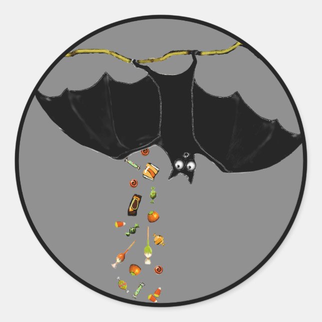 Funny Halloween Classic Round Sticker (Front)