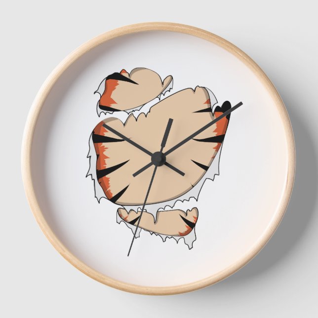 Funny Halloween Cool Funny Halloween For Tiger Clock (Front)