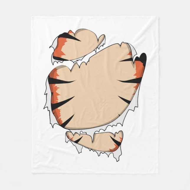 Funny Halloween Cool Funny Halloween For Tiger Fleece Blanket (Front)