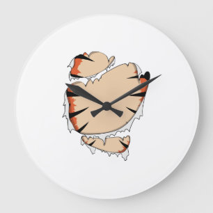 Funny Halloween Cool Funny Halloween For Tiger Large Clock
