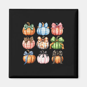 Funny Halloween Coquette Bow Pumpkin Autumn Thanks Magnet