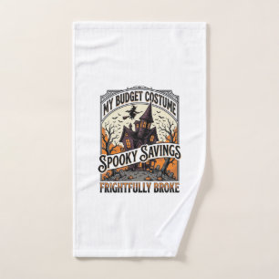 Funny Halloween Costume Broke Witch Haunted House Hand Towel