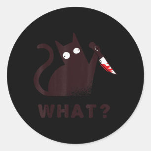 Funny Halloween Costume Clothes Knife Murder Black Classic Round Sticker