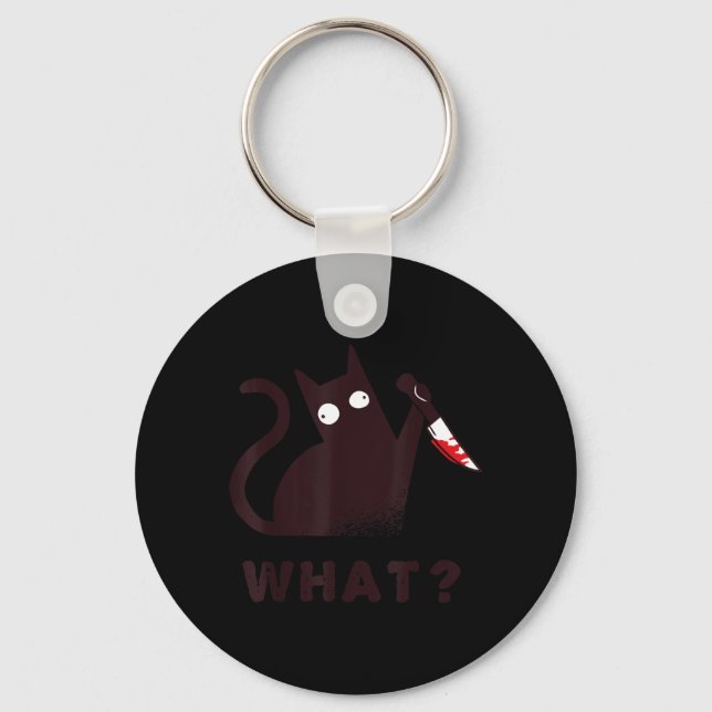 Funny Halloween Costume Clothes Knife Murder Black Key Ring (Front)
