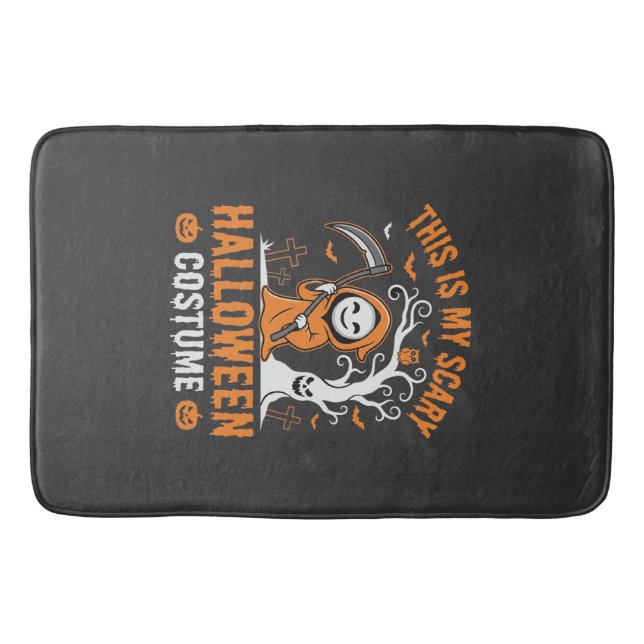 Funny Halloween Costume Grim Reaper Graveyard Desi Bath Mat (Front)