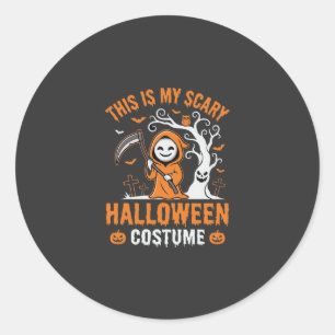 Funny Halloween Costume Grim Reaper Graveyard Desi Classic Round Sticker