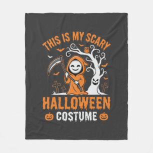 Funny Halloween Costume Grim Reaper Graveyard Desi Fleece Blanket
