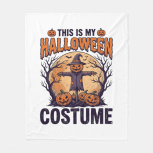 Funny Halloween Costume Pumpkin Witch Shirt Design Fleece Blanket