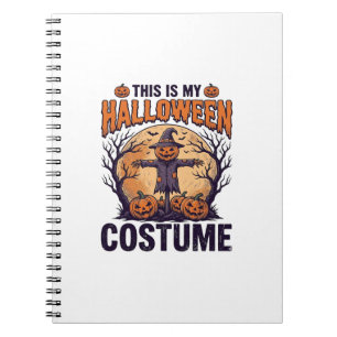 Funny Halloween Costume Pumpkin Witch Shirt Design Notebook