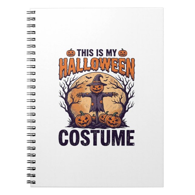 Funny Halloween Costume Pumpkin Witch Shirt Design Notebook (Front)