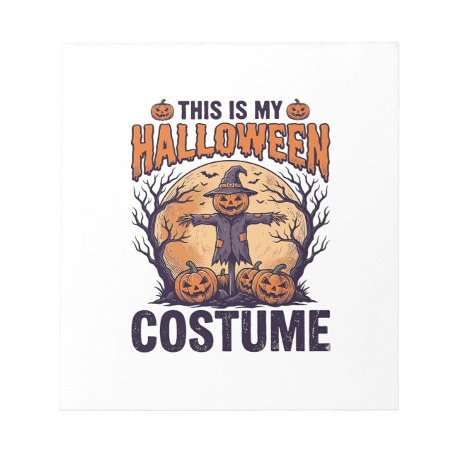Funny Halloween Costume Pumpkin Witch Shirt Design Notepad (Front)