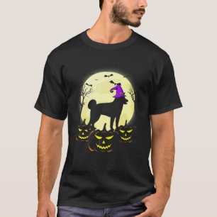 Funny Halloween Costume Shiba Inu With Hat Witch T-Shirt