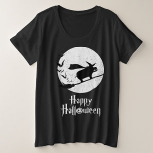 Funny Halloween Costume Witch Hippo Lover Gift Plus Size T-Shirt