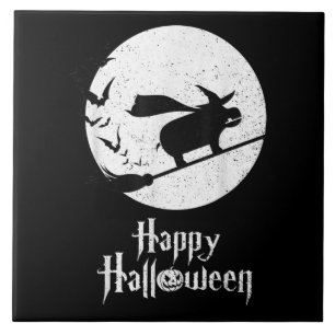 Funny Halloween Costume Witch Hippo Lover Gift Tile