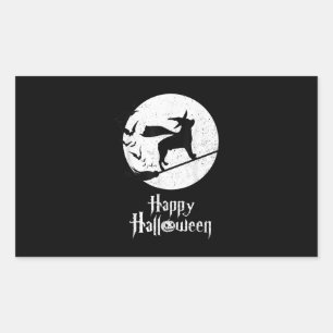 Funny Halloween Costume Witch Rottweiler Dog Lover Rectangular Sticker