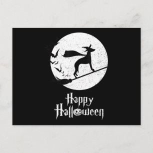 Funny Halloween Costume Witch WHIPPET Dog Lover Postcard