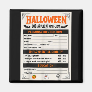 Funny Halloween Costumes Job Application Costume  Magnet
