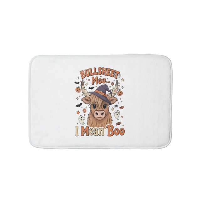 Funny Halloween Cow Bullsheet I Mean Bath Mat (Front)