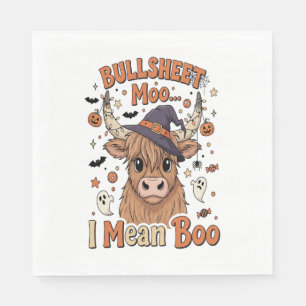 Funny Halloween Cow Bullsheet I Mean Napkin