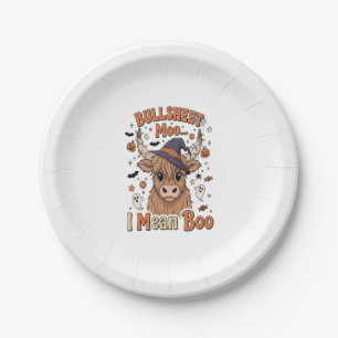 Funny Halloween Cow Bullsheet I Mean Paper Plate