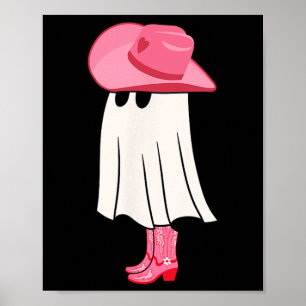 Funny Halloween Cowgirl Boo Ghost Cute Spooky Cowb Poster