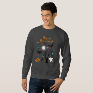 Funny Halloween creatures and candies Sweatshirt